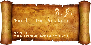 Neumüller Jusztina névjegykártya